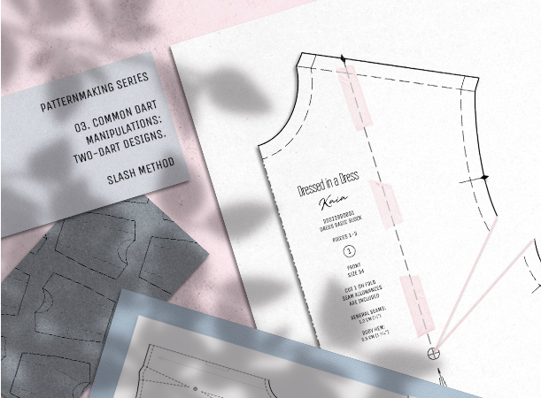 03. Common Dart Manipulations: Two-Dart Designs. Slash Method